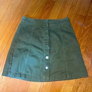 Green button up skirt